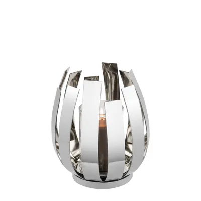 Productafbeelding van Fink ORFEA, Windlicht, Eisen, vernickelt , silberfarben, L. 28 cm, B. 28 cm, H. 30 cm, D. 28 cm Höhe: 30.00 cm Breite: 28.00 cm Tiefe: 28.00cm Durchmesser: 28.00 cm 159612