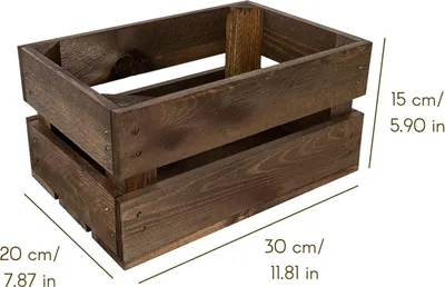 Obrázok produktu pre Creative Deco malá drevená debnička wenge | drevená debnička | 30 x 20 x 15 cm | pieskovaná | dekorácia debničky na ovocie debničky na víno debnička na jablká