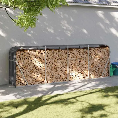 Zdjęcie produktu dla vidaXL Wiata na drewno opałowe antracyt 300x45x100 cm Stal ocynkowana