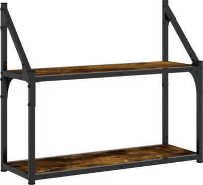 Produktbild von vidaXL Wandregal 2 Fächer Räuchereiche 60x21x51 cm Holzwerkstoff