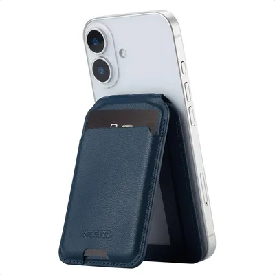 Immagine prodotto di Portafoglio in pelle Accezz con funzione stand - Adatto a MagSafe e Qi2 - Blu notte
