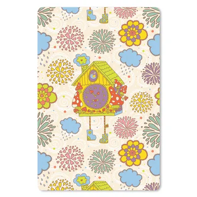 Produktbild von MuchoWow® Mauspad Mousepad Kuckucksuhr - Muster - Pilz - Blumen 18x27 cm - Mousepads - Maus Mat - Pad - Mausunterlage