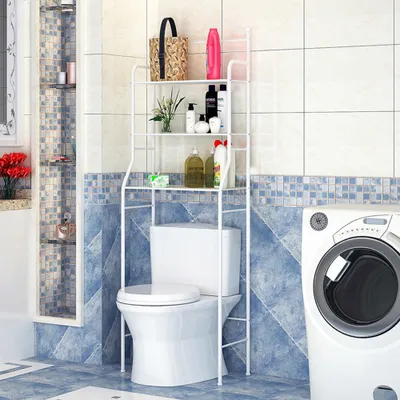 Produktbild von Toilettenregal Badezimmerregal Waschmaschinenregal Allzweck Regal weiß 165*55*27cm