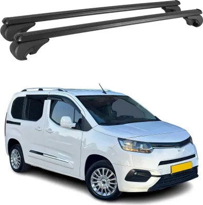 Image de Barres de toit Transversales pour Toyota Proace City 2019-2024 Aluminium Noir