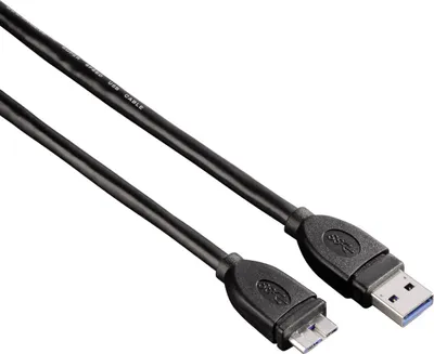 Produktbild von Hama 1.8m USB 3.0, 1,8 m, USB A, Micro-USB B, Männlich/Männlich, 5 Gbit/s, Schwarz