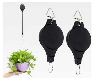 Produktbild von 2 Stück Pflanzenrollen mit Haken für Blumenampeln und Gartenkörbe