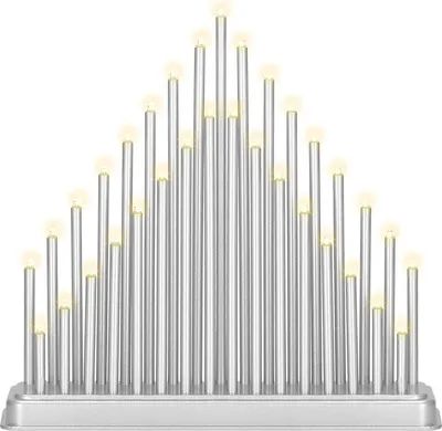 Produktbild von SPRINGOS Lichterbogen 33-flammige Schwibbogen LED Kerzenleuchter 33,5x32,5 cm Kerzenbrücke Batteriebetrieben Lichtfarbe Warmweiß Adventsleuchter Kerzenleuchter Akzent