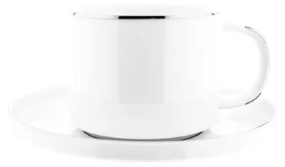 Image de Almina Tasse à espresso Set de 12 tasses à moka en porcelaine Service à moka 100 ml Argent