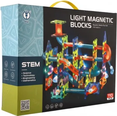 Obrázek produktu pro Kuličková dráha magnetická plast 110ks 16 kuliček + doplňky na baterie