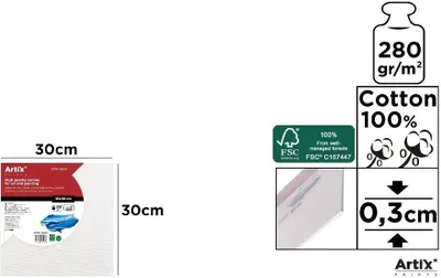 Produktbild von Malplatte 30 x 30 x 0,3 cm, 280 g/m² – Artix