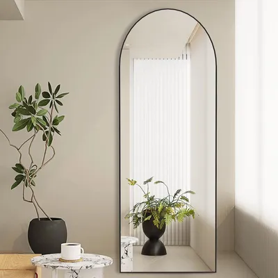 Produktbild von Stehender Spiegel, Schwarz - 162x53 cm - Ganzkörperspiegel - Glas