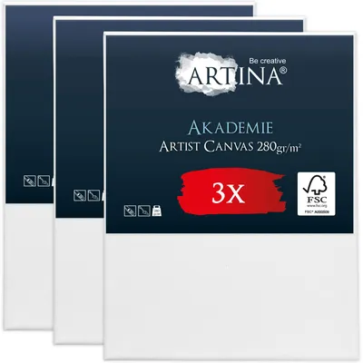 Image de Toile sur châssis Artina Académie, 70 x 90 cm, lot de 3