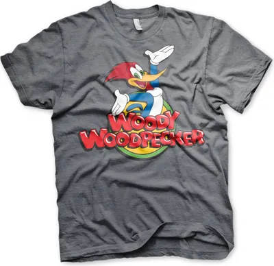 Produktbild von Woody Woodpecker Classic Logo T-Shirt - X-Large - Dark-Heather