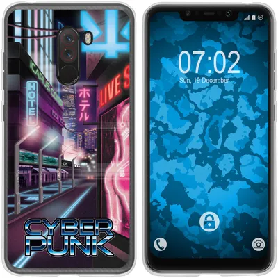 Produktbild von PhoneNatic Case kompatibel mit Xiaomi Pocophone F1 Silikon-Hülle Retro Wave Cyberpunk.01 M4