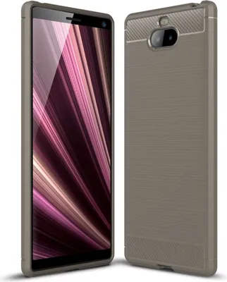 Produktbild von Sony Xperia 10 Plus TPU Case Carbon Fiber Optik Brushed Schutz Hülle Grau