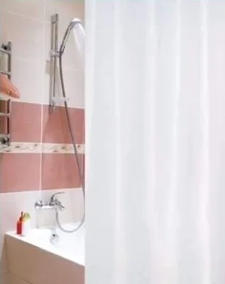 Produktbild von PEVA Duschvorhang Weiss 3D MOSAIK Retro GRAU verschiedene Modelle 120x220 cm inkl. Duschvorhangringe - Überlänge (Weiss)