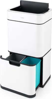 Produktbild von FlinQ Senzaro – 60L Mülleimer mit Abfalltrennung – Sensor-Mülleimer – Abfalleimer – Weiß