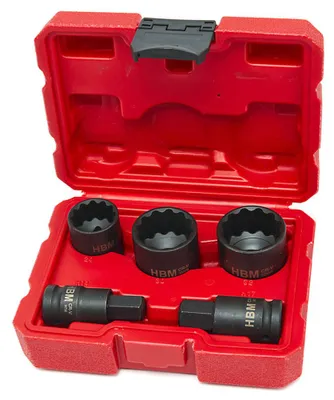 Immagine prodotto di Set bussole a impatto bi-esagonali 1/2''per semiassi, 24-30-32" mm, per VAG