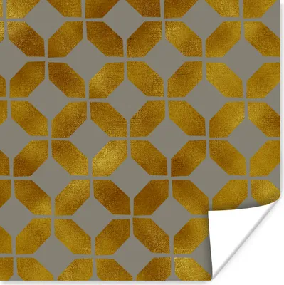Produktbild von MuchoWow® Poster Muster - Gold - Luxus 75x75 cm - Wand Dekoration