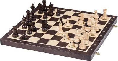 Produktbild von Schachturnier Schachbrett und Figuren aus Holz - Wenge und Platane
