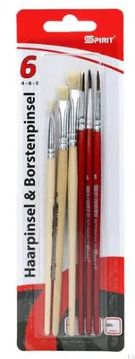 Produktbild von Pinselset 6teilg Haarpinsel und Borstenpinsel