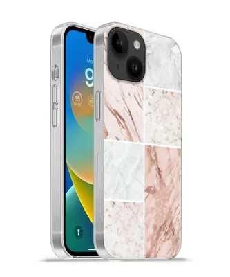 Produktbild von MuchoWow® Handyhülle Schutzhülle Hülle für Apple iPhone 14 - Softcase Marmor - Weiß - Rosa Silikon Softcase Handy Hülle - Mobiltelefonhülle