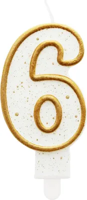 Produktbild von Kerzenstellige "6", Goldkontur
