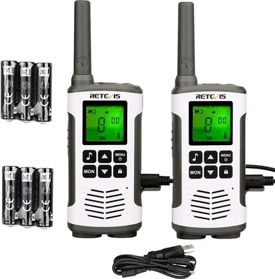 Produktbild von Retevis RT45 Walkie Talkie Aufladbar, USB Lizenzfrei 16 Kanäle, VOX Taschenlampe, PMR446 Funkgeräte für Familie Camping jagen (2er)