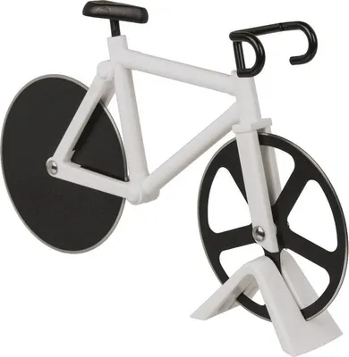 Produktbild von Pizzaroller Fahrrad aus Edelstahl & Kunststoff 18x11x7,5 cm Pizzaschneider