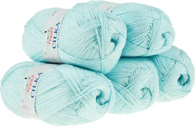 500g Strickgarn CILKA by VLNIKA Klassikgarn Strickwolle mit Schimmereffekt, türkis