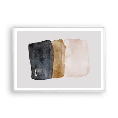 Produktbild von Gerahmtes Poster - Weißer Rahmen - Abstraktion die Farben Aquarell - 100x70 cm - Wand Bild - Wanddeko - Wandbilder - Kunstposter - Wandposter - Bilderrahmen - Bilder - Kunstdruck - P2WAA100x70-4947