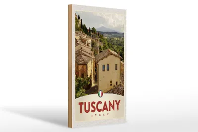 Produktbild von Holzschild Reise 20x30cm Toskana Italien Häuser Überblick Dekoration