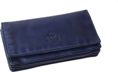 Immagine prodotto di Portafoglio da donna Bear Design con 14 scomparti per carte Portamonete Portafoglio in pelle blu scuro