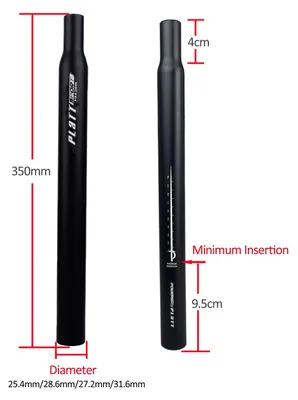 Productafbeelding van Zadelpen, aluminiumlegering, 31,6 mm diameter, 350 mm lengte, geschikt voor mountainbikes