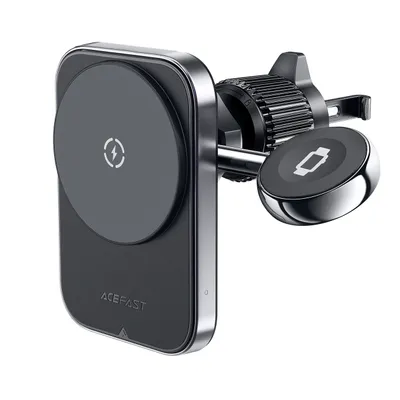 Produktbild von Acefast D18-Halterung, mit MagSafe, Qi-Induktionsladegert + USB-A - USB-C-Kabel, schwarz