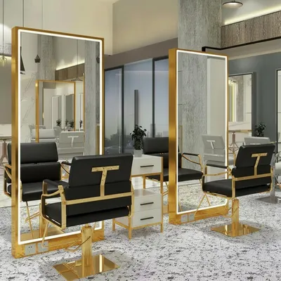 Obrázek produktu pro Konzola konsoleta kadeřnická barberská kosmetická zrcadlo LED hliníkový rám 200x80 PRO oboustranné