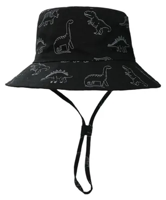Produktbild von Sonnenhut Baby Kleinkind Fischerhut UV Schutz UPF 50+ Black Dinosaur Baumwolle