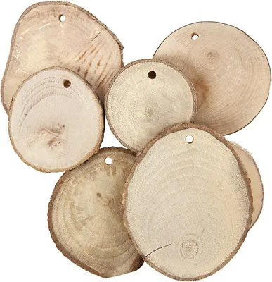 Obrázek produktu pro Dřevěné kotouče s otvorem, D 40-70 mm, velikost otvoru 4 mm, tloušťka 5 mm,