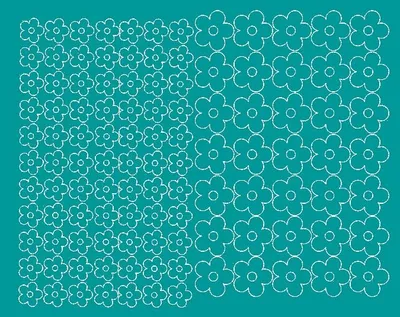 Immagine prodotto di Adesivi per caschi da bicicletta, fiori, 112 pezzi, turchese brillante