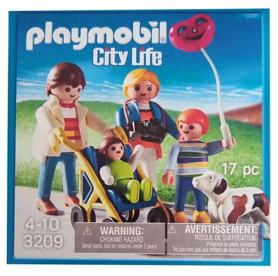Immagine prodotto di PLAYMOBIL 3209 City Life - Passeggiata in famiglia con quattro figure, cane e passeggino, gita in famiglia