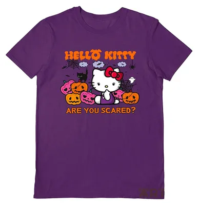 Produktbild von Sanrio - "Are You Scared" T-Shirt für Herren/Damen Uni PM11026 (XL) (Lila)