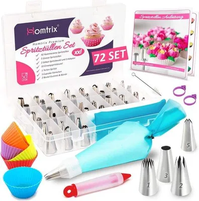 Productafbeelding van Famanu spuitzakset, 72-delig - inclusief spuitmondjes en siliconen spuitzakken