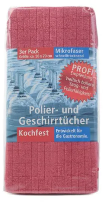 Produktbild von Gözze Geschirrtuch Bordeaux 50x70cm 3er Pack