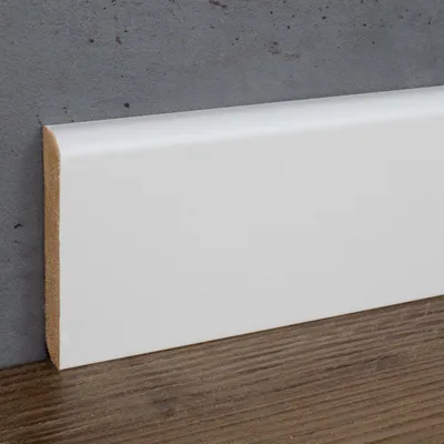 Produktbild von PROVISTON | Sockelleiste MDF | 10 x 58 x 2500 mm | Weiß | Eckiges Profil | 25 Meter