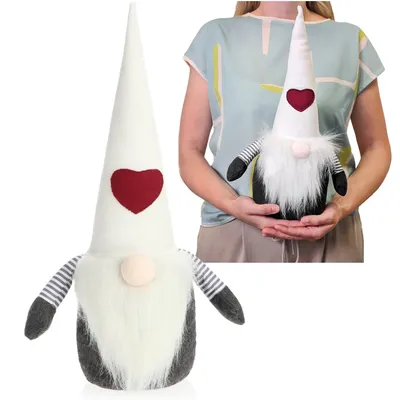 Obrázok produktu pre com-four® Vianočný škriatok dekorácia škriatok 40 cm, 1,4 kg Vianočný škriatok pre škandinávsku atmosféru - Vysokokvalitné spracovanie - Vianočný škriatok