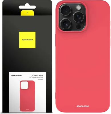 Produktbild von Spacecase Silikonhülle iPhone 15 Pro Max rot