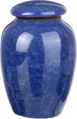 Image de Luxe Mini Urne 200 ML en céramique - Urne bleue de décoration pour les cendres humaines et animales - Souvenir unique