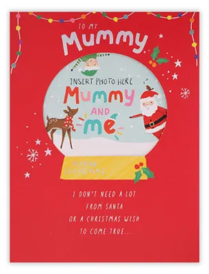 Schneekugel-Weihnachtskarte für Mama mit eigenem Foto