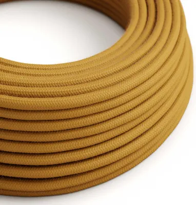 Image de Creative-Cables Câble électrique enrobé de tissu, 2 x 0,75 mm², 50 m, Golden Honey RC31, rond, coton