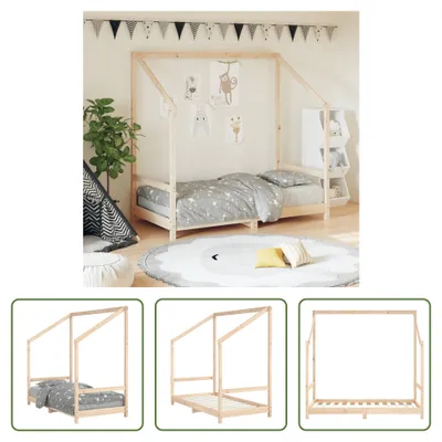 Produktbild von The Living Store Kinderbett 80x160 cm Massivholz Kiefer